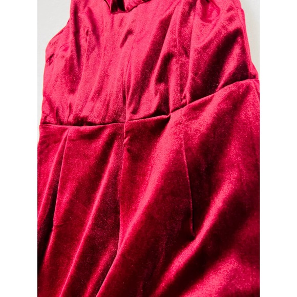 LULU'S S Stunning Luxury Wine Red Velvet Sleeveless Evening Maxi Dress NEW B46 - Picture 4 of 10